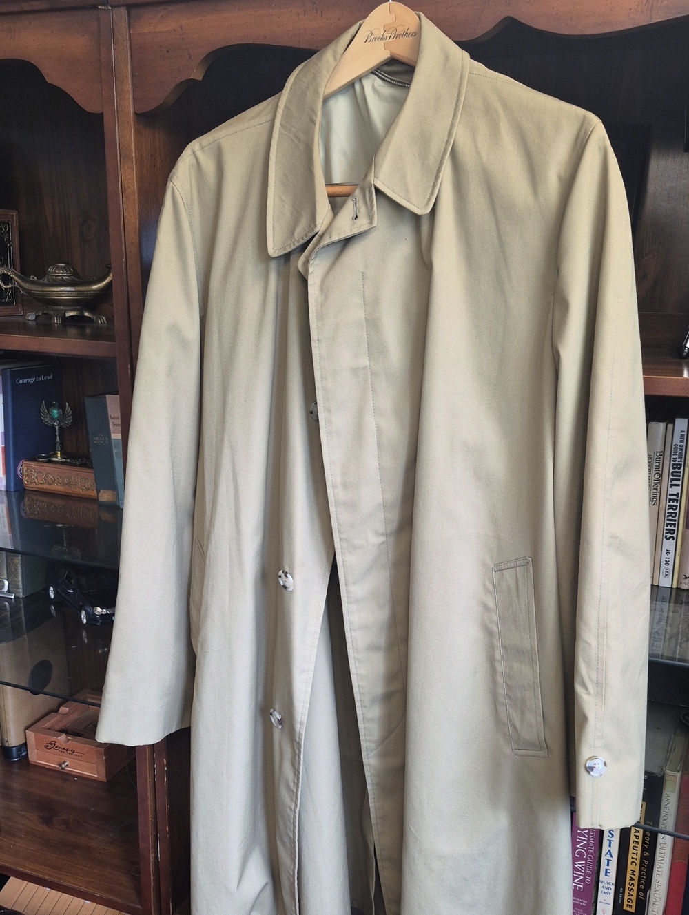 1060sMen's Beige Trench Coat – Classic Tailored Overcoat Car Coat